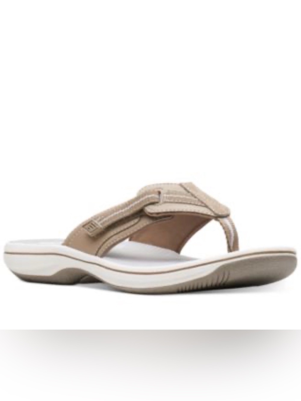 Clarks Women's Gray and White Comfort Slide Sandals